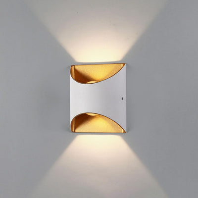 Moderne, minimalistische, einfarbige, quadratische, wasserdichte LED-Wandleuchte aus Aluminium für den Außenbereich 