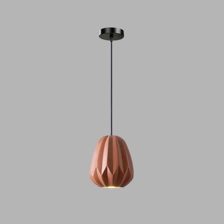 Nordic Macaron Texture Oval Resin 1-Light Pendant Light