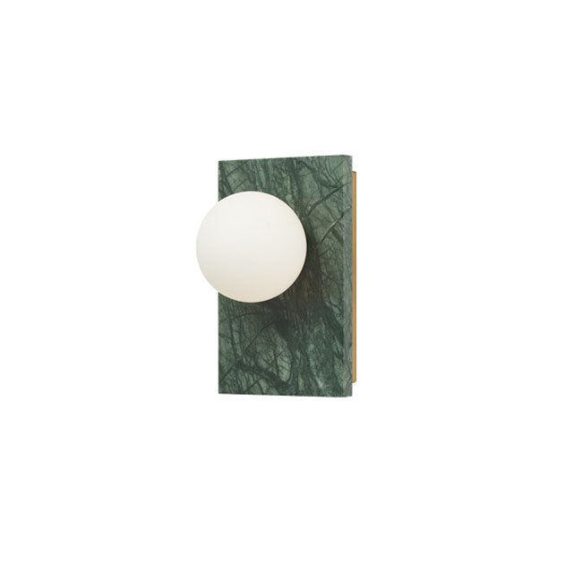 Modern Light Luxury Marble Square Base Glass Ball 1-Light Wall Sconce Lamp