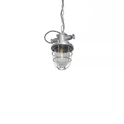 Vintage Industrial Aluminum Iron Glass Dome 1-Light Pendant Light
