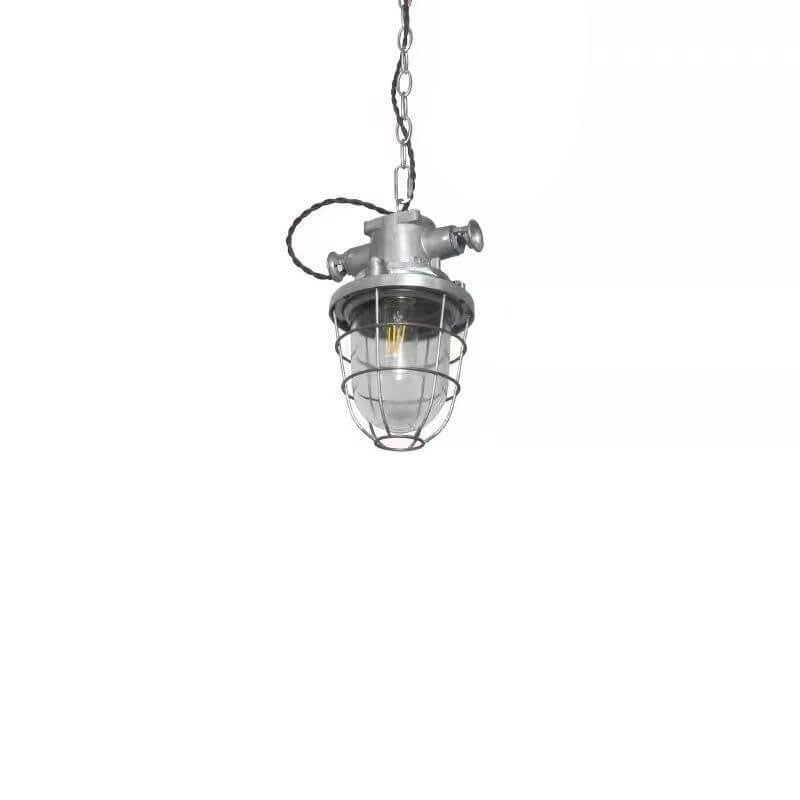 Vintage Industrial Die-Cast Zinc Glass Dome 1-Light Pendant Light