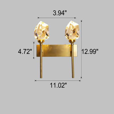 Conception de Sceptre en Cristal en Cuivre Complet Nordique 1/2-Lumière Applique Murale LED 