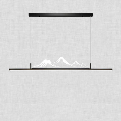Chinese Style Retro Long Strip Mountain Peak Design Decorative LED Chandelier