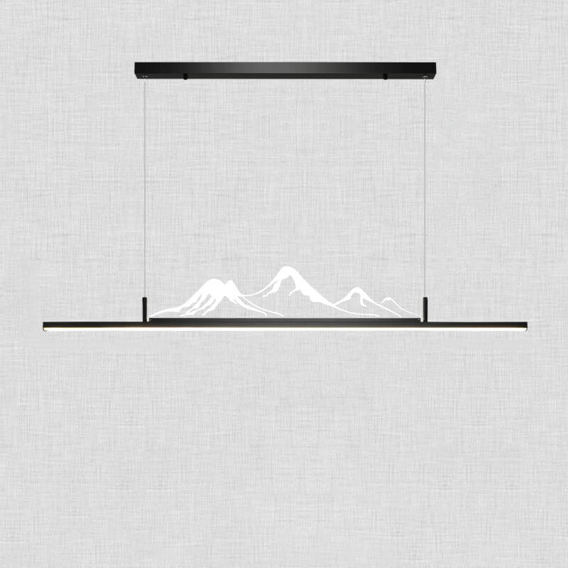 Chinese Style Retro Long Strip Mountain Peak Design Decorative LED Chandelier