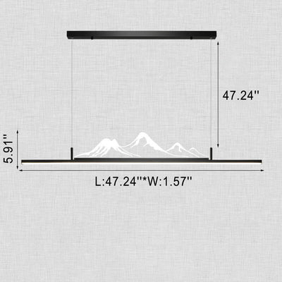 Dekorativer LED-Kronleuchter im chinesischen Stil mit langem Streifen und Berggipfeldesign 