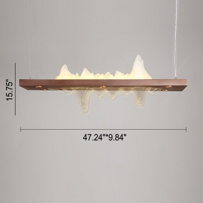 Lustre LED Zen moderne en acrylique, Design de paysage, lumière d'île 