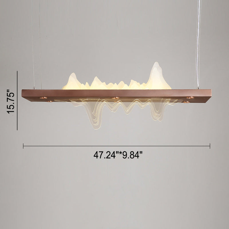 Lustre LED Zen moderne en acrylique, Design de paysage, lumière d&