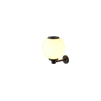 Lampe d'applique murale LED étanche à boule ronde solaire extérieure moderne 