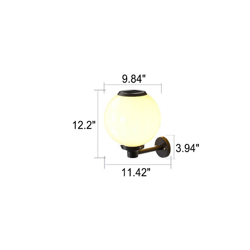 Modern Outdoor Solar Round Ball Waterproof LED Wall Sconce Lamp
