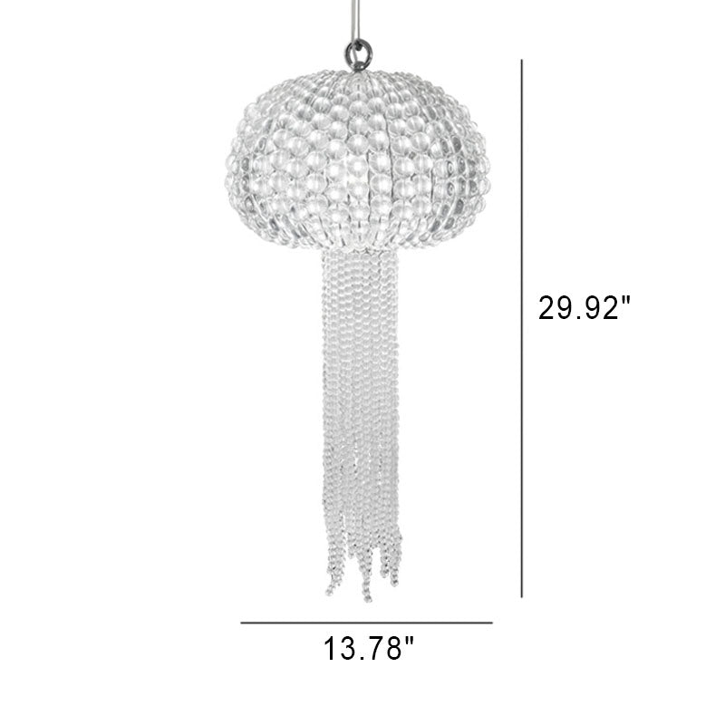 Moderne Leichte Luxus Glas Quallenform 1-Licht Pendelleuchte 