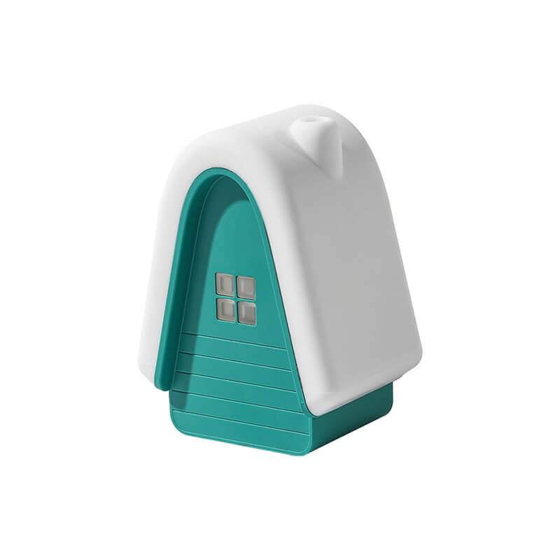 Lámpara de Mesa de Luz Nocturna LED Recargable USB de Silicona en Forma de Casa de Nieve Moderna de Dibujos Animados 
