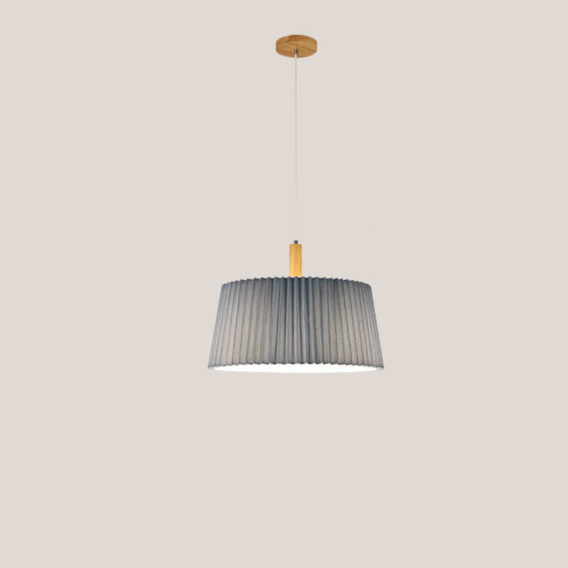 Nordischer minimalistischer einfarbiger Massivholz-Stoff 1-Licht Pendelleuchte 