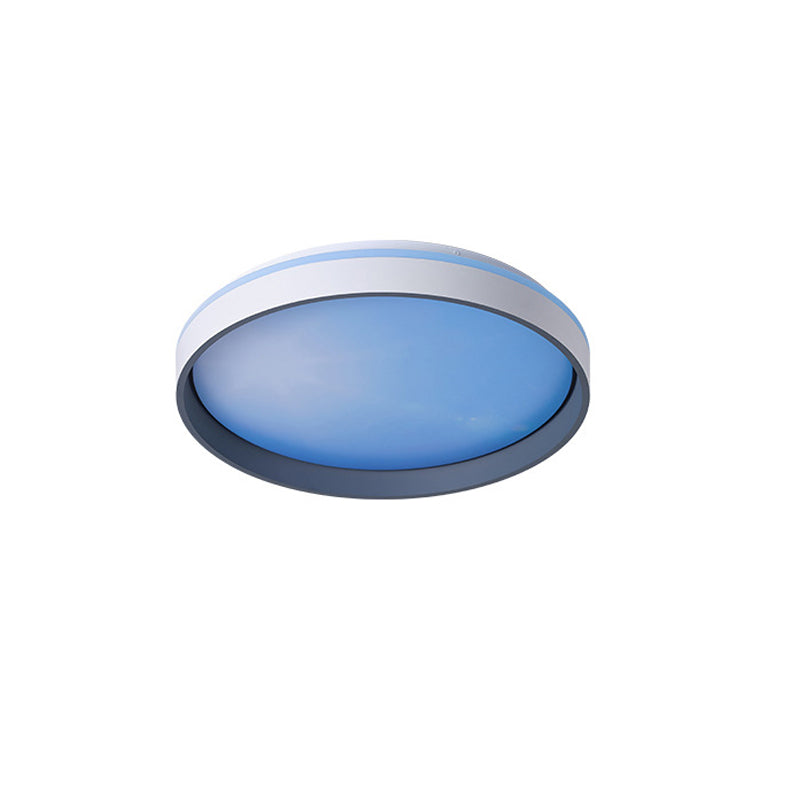 Modern Minimalist Blue Sky Round LED Flush Mount Ceiling Light