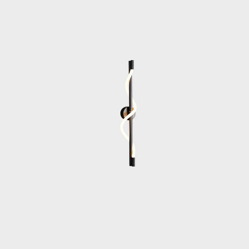 Modern Minimalist Copper-Plated Iron Twist Curve Long Bar Copper LED Wall Sconce Lamp For Living Room