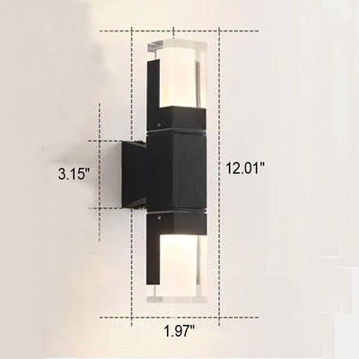 Outdoor Modern Waterproof Rectangular Column LED Wall Sconce Lamp