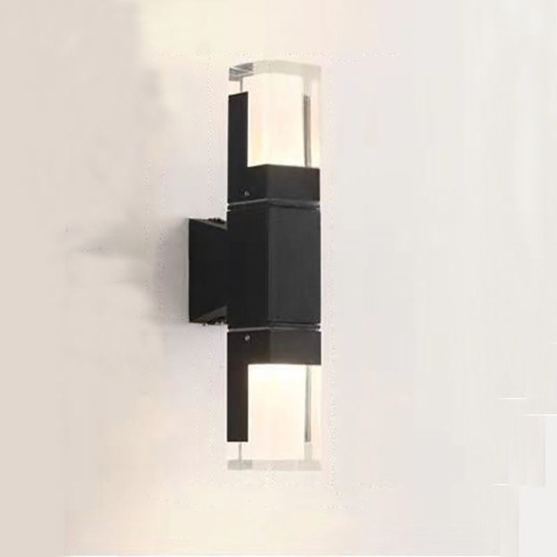 Outdoor Modern Waterproof Rectangular Column LED Wall Sconce Lamp