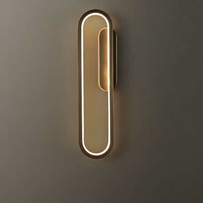 مصباح حائط LED بتصميم بيضاوي بسيط من النحاس الصناعي 