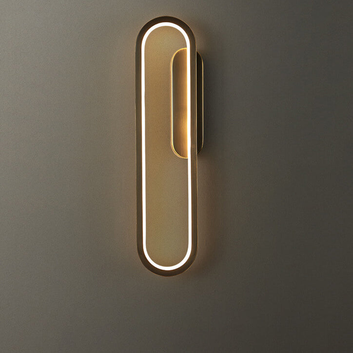 Industrielle LED-Wandleuchte aus reinem Kupfer mit einfachem ovalem Design 