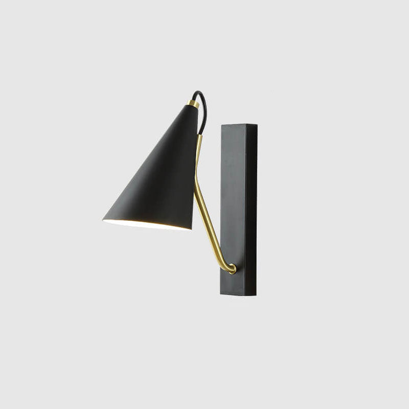 Nordic Minimalist Cone Shade Long Base 1-Light Wall Sconce Lamp