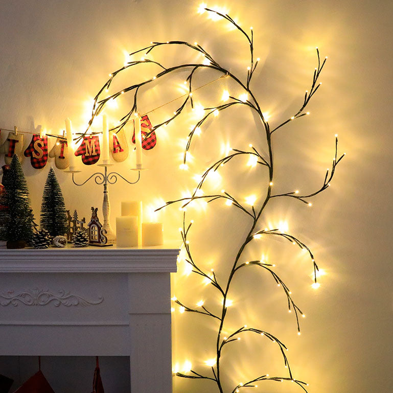 Guirnalda de luces LED decorativas de ratán en forma de rama de estilo minimalista moderno 