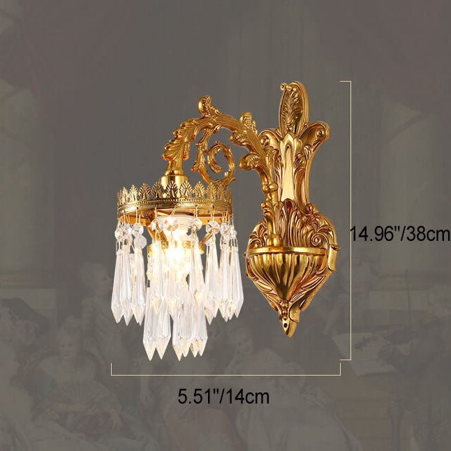 Vintage Tiffany gefärbte florale Glaskuppel 1-Licht Wandleuchte Lampe 