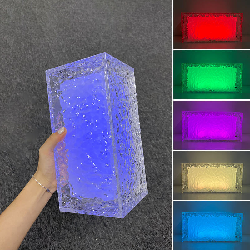 مصباح طاولة ديكوري LED RGB أكريليك مكعب ثلجي مبتكر 