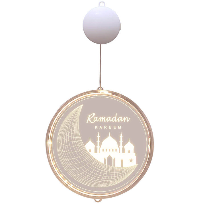 Luz Decorativa de Ventanas LED de Castillo de Luna de Eid Ramadan 