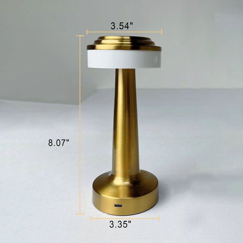 Nordic Vintage Gold Metal Column Touch LED Table Lamp