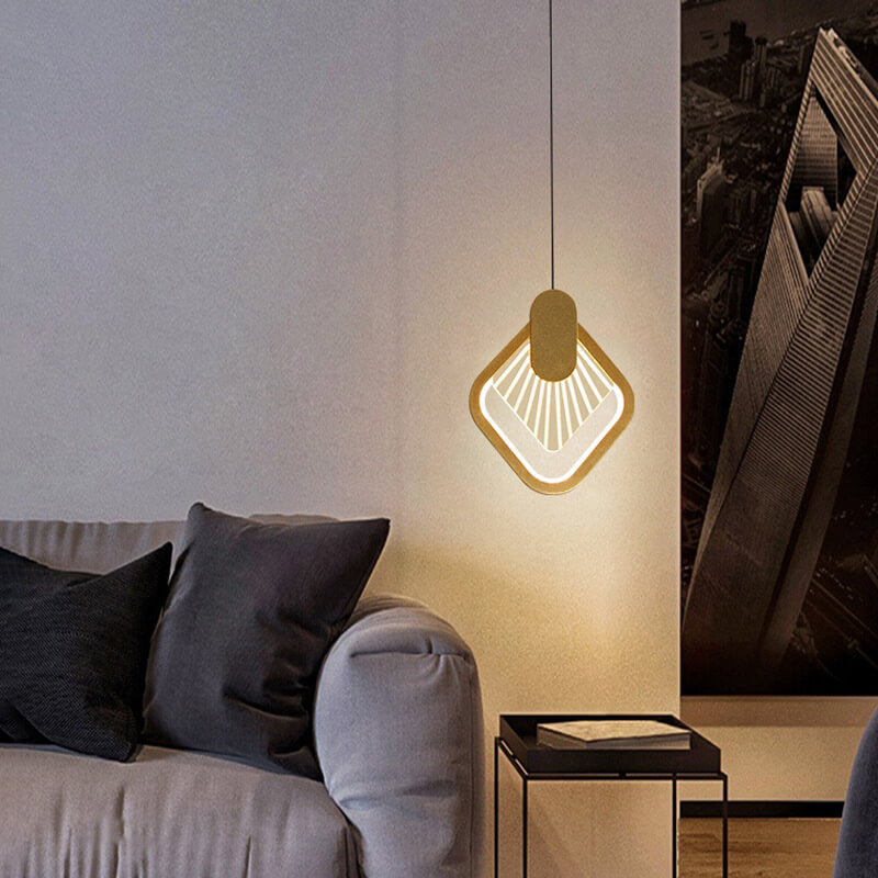 Nordic Simple Square/Round Scallop Pattern Design LED Pendant Light