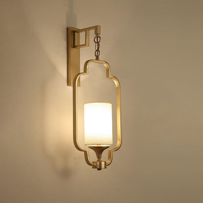 Lampe Applique Murale 1 Lumière avec Cadre en Fer et Tissu Classique Moderne 