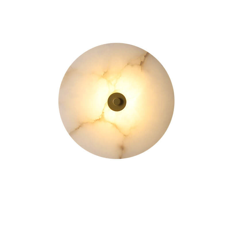 Modern Luxury Round Marble Iron LED Wall Sconce Lamp