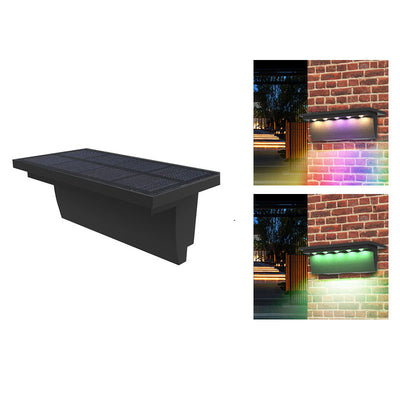 Modern Solar Step Geometry Outdoor Waterproof LED Patio Wall Sconce Lamp