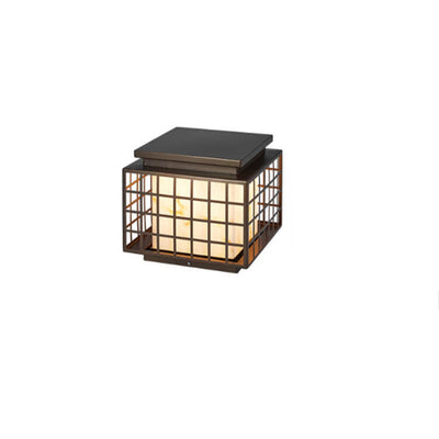 Modern Chinese Square Column Outdoor Waterproof Patio 1-Light Landscape Light