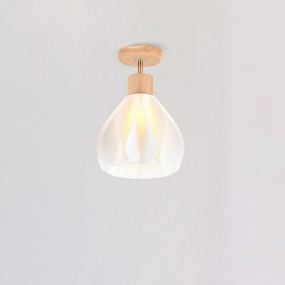 Japanische Wabi-Sabi Minimalist Log 1-Light Semi-Flush Mount Light 