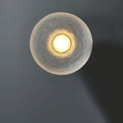 Modern Minimalist Resin Clear Round Disc LED Wall Sconce Lamp