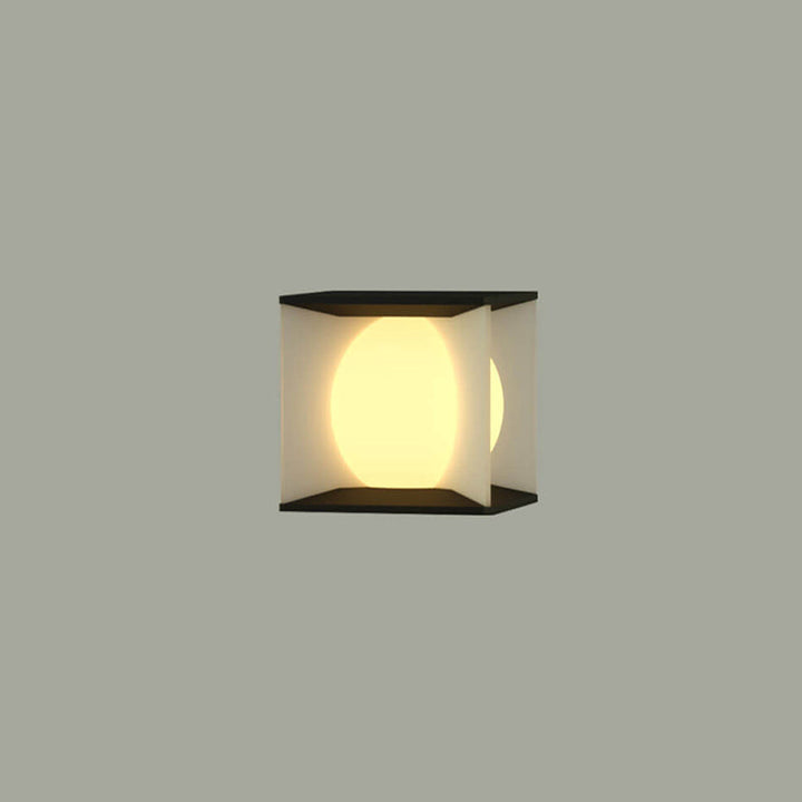 Modern Simplicity Square Acrylic Ball Design Post Head LED Patio Waterproof Landscape Light For Outdoor