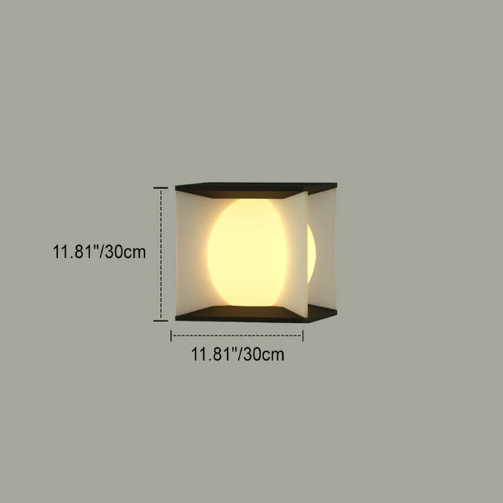 Modern Simplicity Square Acrylic Ball Design Post Head LED Patio Waterproof Landscape Light For Outdoor