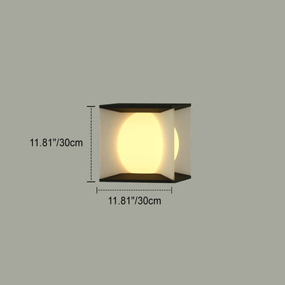 Outdoor Simple Square Acrylic Ball Design Post Head LED Patio Waterproof Landscape Light