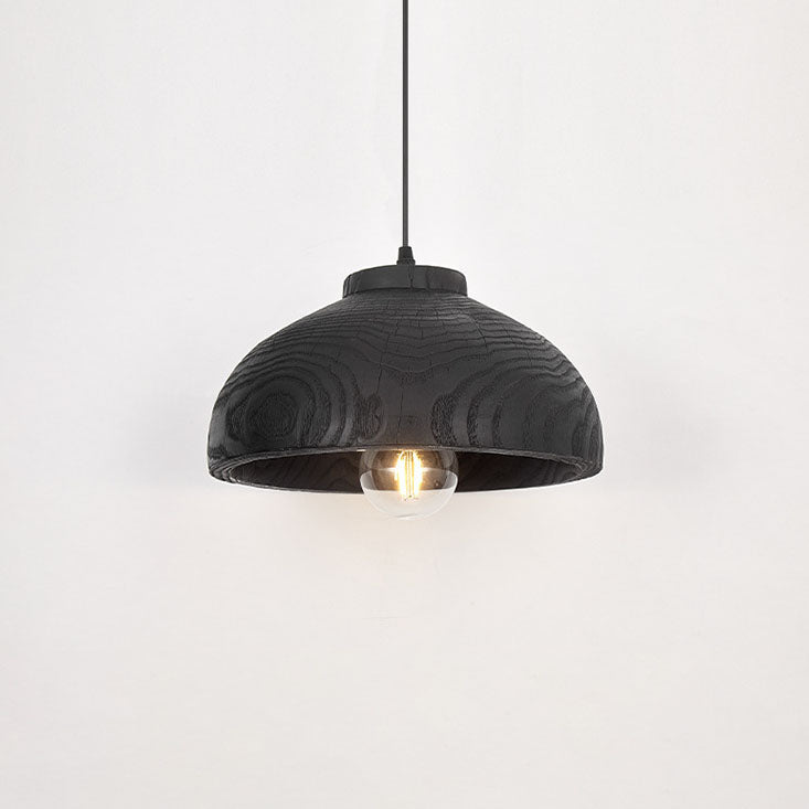 Nordic Vintage Black Dome Resin 1-Light Pendant Light