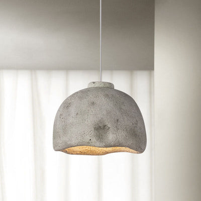 Retro Handmade Polystyrene Dome Aged 1-Light Pendant Light