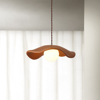 Macaron Cream Dome Wave Design Resin 1-Light Pendant Light