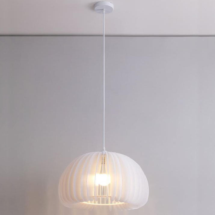 Nordic White Pumpkin Acrylic 1-Light Pendant Light