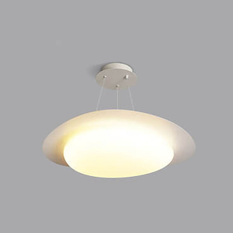 Moderne minimalistische weiße Kieselstein-Acryl-Eisen-LED-Pendelleuchte für das Wohnzimmer 
