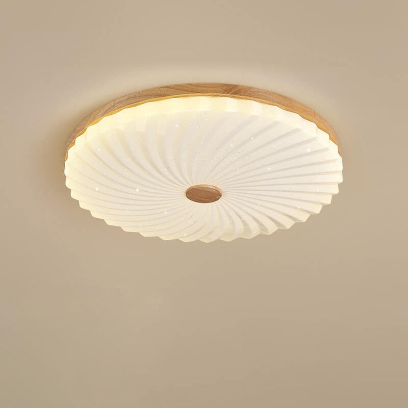 Modern Log Pleated Star Effect Round LED Flush Mount Ceiling Light