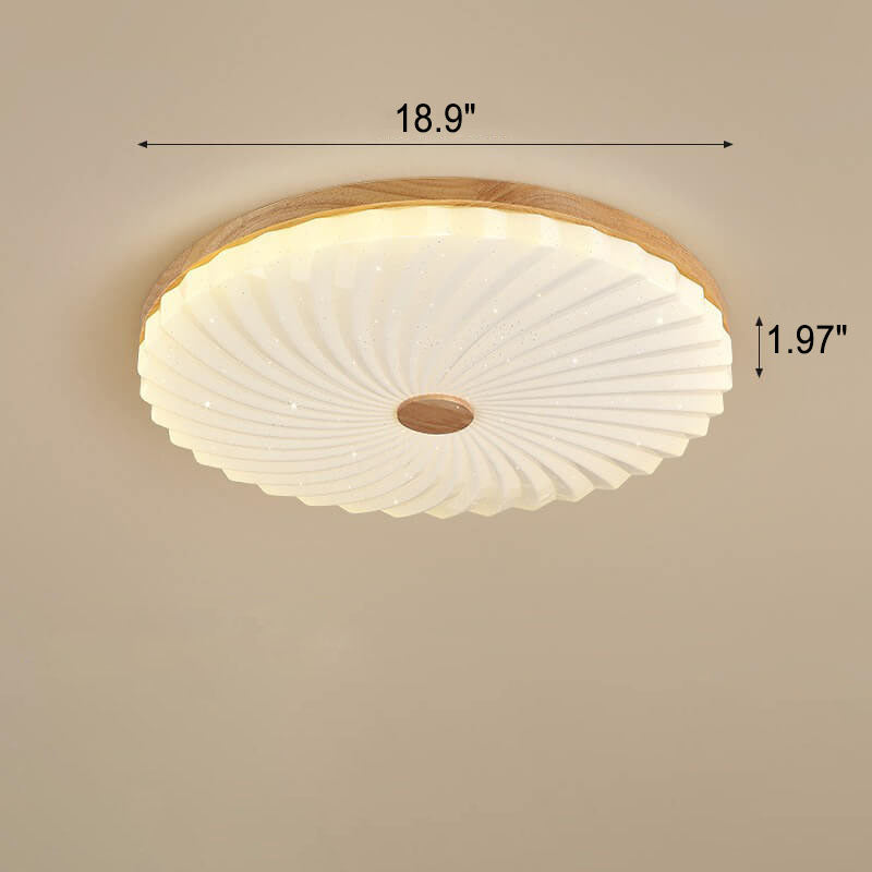 Moderne runde LED-Deckenleuchte mit Log-Plissee-Sterneffekt 