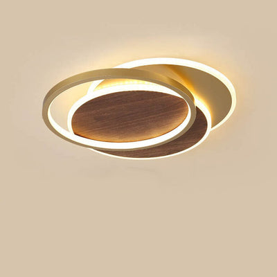 Nordic Modern Wrought Iron Circular LED Flush Mount Lighting