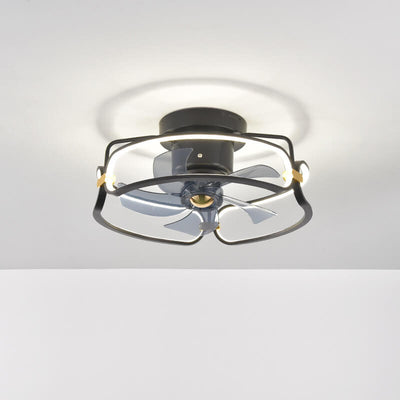 Modern PVC Acrylic Shade Optional LED Flush Mount Ceiling Fan Light