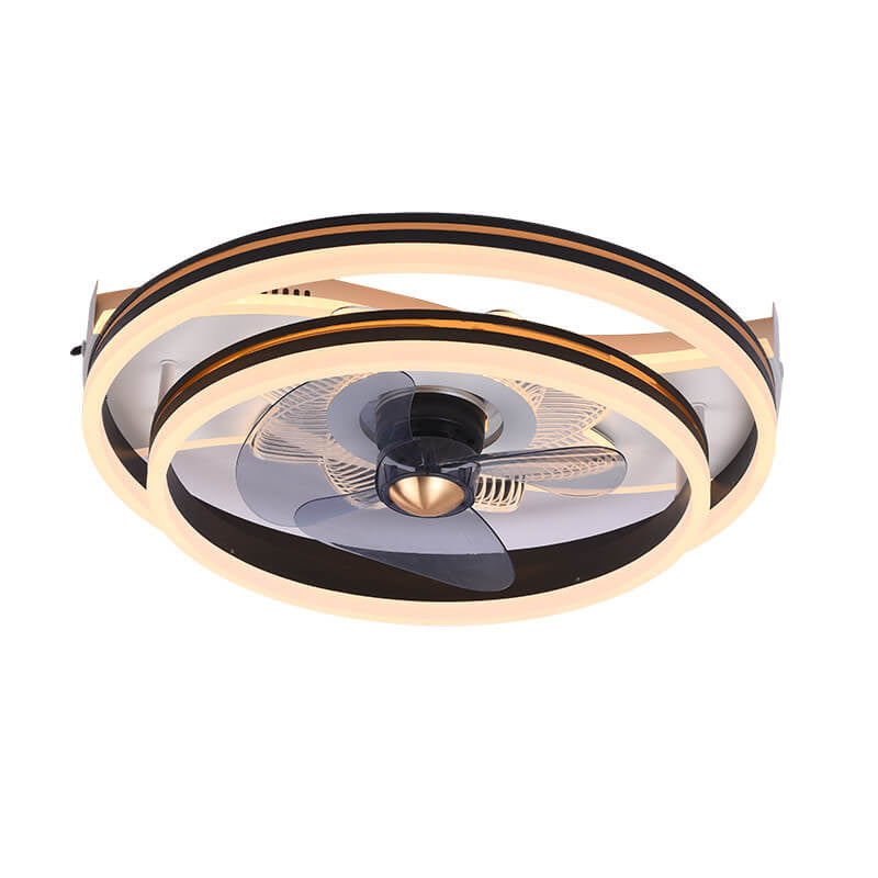Nordic Light Luxury Round Slim LED Flush Mount Ceiling Fan Light