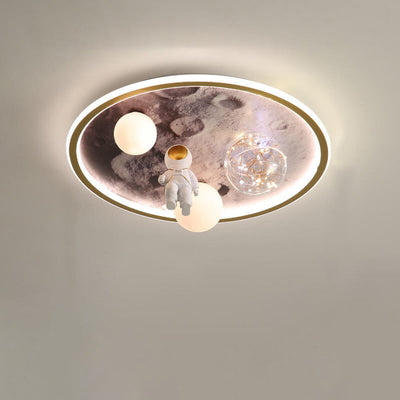 Cartoon Childlike Creative Spaceman Design LED Flush Mount Light