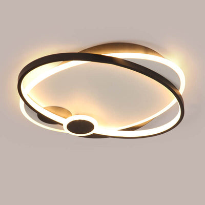 Modern Minimalist Oval Ring Geometry LED Flush Mount Ceiling Light